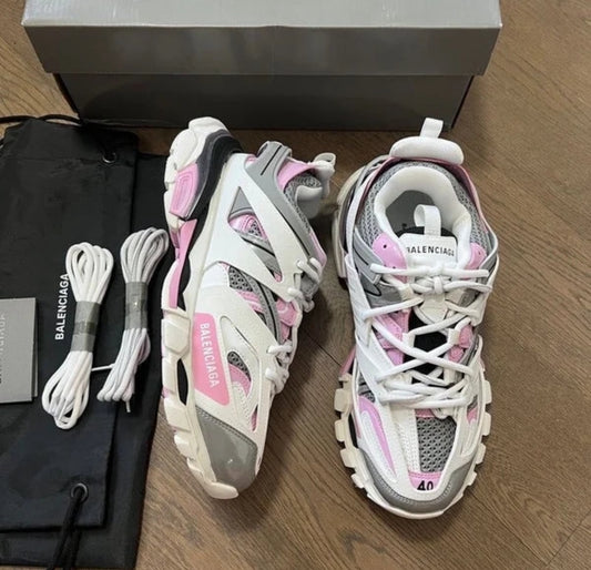 B Tracks pink white grey
